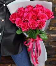 Изображение товара Букет роз 15 шт. розовая импорт